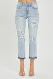 RISEN Mid-Rise Sequin Patched Jeans