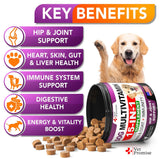 Dog Multivitamin Chewable with Glucosamine Dog Vitamins and Supplements   Senior & Puppy Multivitamin for Dogs   Pet Joint Support Health   Immunity   Mobility   Energy   Gut   Skin   120 Chews