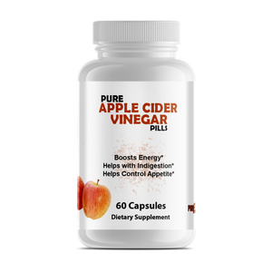 Pure Apple Cider Vinegar Pills Dietary Supplement 60 Capsules