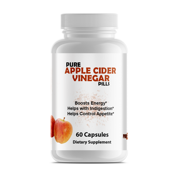 Pure Apple Cider Vinegar Pills Dietary Supplement 60 Capsules