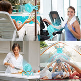 Portable Stroller Fan, Use As Power Bank, 65H 12000mAh Battery Operated Fan Flexible Tripod Baby Car Seat Fan with Timming, Personal Mini Handheld/Desk/Small Clip On Fans For Stroller (Baby blue)