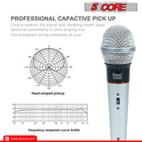 5 CORE Microphone Dynamic Vocal Handheld Mic Cardioid Unidirectional Microfono w On Off Switch + XLR Audio Cable for Singing Karaoke Public Speaking & Parties - PM 305