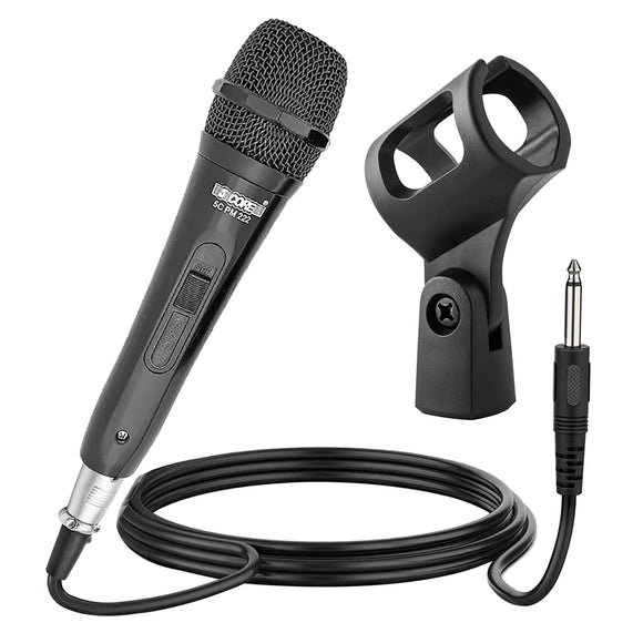 5 CORE Microphone Dynamic Vocal Handheld Mic Cardioid Unidirectional Microfono w On Off Switch + XLR Audio Cable for Singing Karaoke Public Speaking & Parties - PM-222