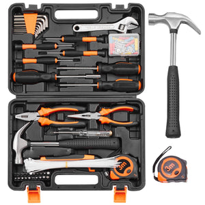 VEVOR Tool Kit, 132 Piece General Household Hand Tool Set, Home Repairing Tool Kit with Portable Tool Storage Case, High-Quality Steel, for Home Maintenance, DIY Projects, and Automotive Repair