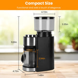 Conical Burr Coffee Grinder Electric Coffee Bean Grinder with 25 Grind Settings 12 Cups Selection for Drip/Percolator/French Press/Espresso/Cold Brew/Pour Over