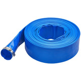 VEVOR Backwash Hose, 2 in x 50 ft, Heavy-Duty PVC Flat Pool Discharge Hose with Clamps, Weather and Burst Resistant, Compatible with Pumps, Sand Filters, for Swimming Pools Waste Water Draining, Blue