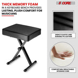 5 CORE Keyboard Bench X Style Piano Stool Thick Padded Max 20.5 inch Height Adjustable Keyboards Chair Black KBBBLKHD