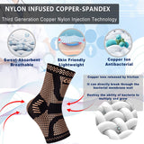 COPPER Ankle Brace Socks for Sprained Ankle Compression Sleeve - Plantar Fasciitis Relief Brace, Foot Support for Women & Men - Tendonitis & Arthritis Foot Sleeve, Stabilizing Ankle Wrap