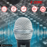 5 CORE Microphone Dynamic Vocal Handheld Mic Cardioid Unidirectional Microfono w On Off Switch + XLR Audio Cable for Singing Karaoke Public Speaking & Parties - PM 305