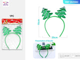 Florry Christmas Headbands for Women Green Christmas Tree Headbands Xmas Hair Bands Hair Accessories for New Year Holiday 12PCS