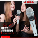 5 CORE Microphone Dynamic Vocal Handheld Mic Cardioid Unidirectional Microfono w On Off Switch + XLR Audio Cable for Singing Karaoke Public Speaking & Parties - PM 305