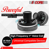 5 Core 15x5 Inch Piezo Flush Mount Horn Tweeter with Compression Horn 8 Ohms, 260 Watt Car Pro Speakers - HISE 15X5 1PC 5C-D26