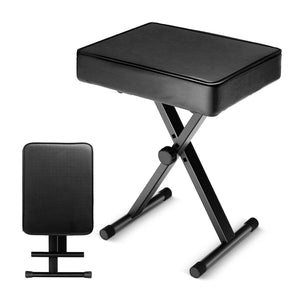 5 CORE Keyboard Bench X Style Piano Stool Thick Padded Max 20.5 inch Height Adjustable Keyboards Chair Black KBBBLKHD