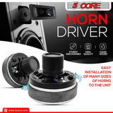 5 Core 15x5 Inch Piezo Flush Mount Horn Tweeter with Compression Horn 8 Ohms, 260 Watt Car Pro Speakers - HISE 15X5 1PC 5C-D26