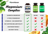 Magnesium Glycinate & Malate Complex w/Vitamin D3, 100% Chelated for Max Absorption, Vegetarian – Bone Health, Nerves, Muscles, 120 Capsules, 60 Days