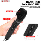 5 CORE Microphone Dynamic Vocal Handheld Mic Cardioid Unidirectional Microfono w On Off Switch + XLR Audio Cable for Singing Karaoke Public Speaking & Parties - PM-286