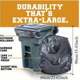 Plastics 20-25 Gallon Trash Bags (1.6 MIL - 100PCS) 23" x 35" - Large Heavy Duty Can Liners - Plastic Black Garbage Bags for Lawn, Leaf, Contractor, Yard, Outdoor use