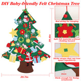 DIY Felt Christmas Tree 41Pcs Detachable Ornaments for Kids Toddler Wall Hanging Christmas Decoration Xmas Gift