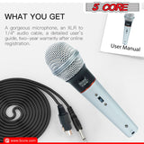 5 CORE Microphone Dynamic Vocal Handheld Mic Cardioid Unidirectional Microfono w On Off Switch + XLR Audio Cable for Singing Karaoke Public Speaking & Parties - PM 305