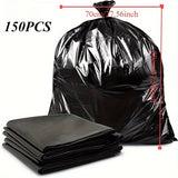 Plastics 25 Gallon Trash Bags (1.6 MIL - 150PCS) 27" x 31" - Large Heavy Duty Can Liners - Plastic Black Garbage Bags for Lawn, Leaf, Contractor, Yard, (50pcs per pack, 3 packs totaling 150pcs)