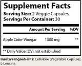 Pure Apple Cider Vinegar Pills Dietary Supplement 60 Capsules