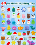 Advent Calendar 2024, 48 Pcs Mochi Squishy Toys for Kids, 24 Days Christmas Countdown Gift for Kid, Cute Animals Relief Stress Toys for Girls Boys