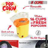 5 Core Popcorn Machine 16 Cup Capacity Hot Air Popper Mini Portable Tabletop Electric Pop Corn Maker Maquina Para Hacer Palomitas De Maiz For Home Movie Party