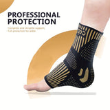 COPPER Ankle Brace Compression Support Sleeve for Injury Recovery, Joint Pain. Plantar Fasciitis Foot Socks with Arch Support, Eases Swelling, Heel Spurs, Achilles Tendon