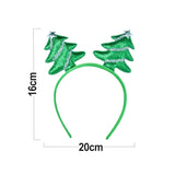 Florry Christmas Headbands for Women Green Christmas Tree Headbands Xmas Hair Bands Hair Accessories for New Year Holiday 12PCS