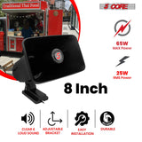 5 CORE Indoor Outdoor PA Horn Speaker 8 x 5 Inch Loud Portable PA Speakers 8 Ohms 65 Watts Max Horn Siren Adjustable Mounting Bracket & Hardware Included Black - HW 508 BLK