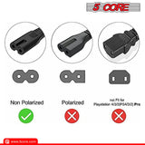 5 Core AC Power Cord 6 Ft • 2 Prong US Male to Female Extension Adapter • 16AWG/2C 125V 13A 1/2/5 Pc - PP 1001