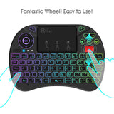 Rii X8 Portable 2.4GHz Mini Wireless Keyboard Controller with Touchpad Mouse Combo,8 Colors RGB Backlit,Rechargeable Li-ion Battery for Google Android TV Box, PS3, PC, Pad,Nvidia Shield