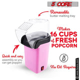 5 Core Popcorn Machine 16 Cup Capacity Hot Air Popper Mini Portable Tabletop Electric Pop Corn Maker Maquina Para Hacer Palomitas De Maiz For Home Movie Party