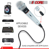 5 CORE Microphone Dynamic Vocal Handheld Mic Cardioid Unidirectional Microfono w On Off Switch + XLR Audio Cable for Singing Karaoke Public Speaking & Parties - PM 305