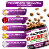 Dog Multivitamin Chewable with Glucosamine Dog Vitamins and Supplements   Senior & Puppy Multivitamin for Dogs   Pet Joint Support Health   Immunity   Mobility   Energy   Gut   Skin   120 Chews