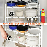 2-Tier Under Sink Organizer Retractable Kitchenware Rack Holders Space Saving Storage Shelf 22LBS Max Load