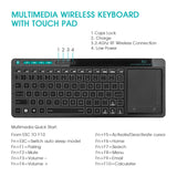 Rii K18+  Wireless 3-LED Color Backlit Multimedia Keyboard with Multi-Touch Big Size Trackpad,Rechargable Keyboard for Android TV Box,PC,Smart TV,Xbox,Raspberry Pi, HTPC IPTV,Windows, MacOS