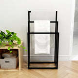 Metal Freestanding Towel Rack 3 Tiers Hand Towel Holder Organizer for Bathroom Accessories, Black