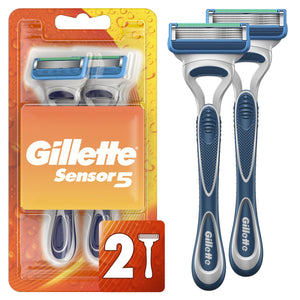 Gillette Sensor 5 Men's Disposable Razors;  2 Count