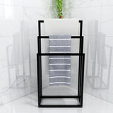 Metal Freestanding Towel Rack 3 Tiers Hand Towel Holder Organizer for Bathroom Accessories;  Black