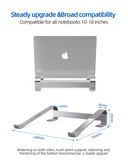 Laptop Stand, Aluminium Portable Removable Laptop Riser, Ventilated Detachable Ergonomic Laptop Holder Compatible with MacBook Notebook Air/Pro, HP, Dell All Laptops 10-18"(Silver)