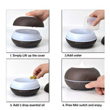 Mysterious Essential Oil Humidifier Natural Oak Design With Easy Remote