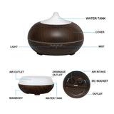 Mysterious Essential Oil Humidifier Natural Oak Design With Easy Remote