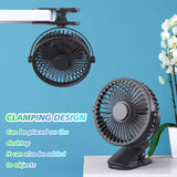 Portable Clip on Fan Battery Operated, Small Powerful USB Desk Fan, 3 Speed Quiet Rechargeable Mini Table Fan, 360° Rotate Cooling Fan for Home Office Travel Outdoor/Indoor Treadmill