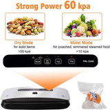 Bosonshop Food Vacuum Sealer Machine Strong Suction Power Dry and Moist Mode Starter Kit for Food Preservation and Sous Vide