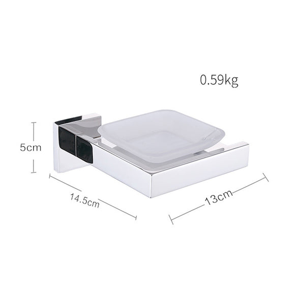 Bright Polishing Soap Dish Rust-Proof 304 Stainless Steel Square Soap Holder with Removable Dish Silver Bathroom Accessories Soap Dispenser